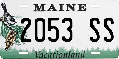 ME license plate 2053SS