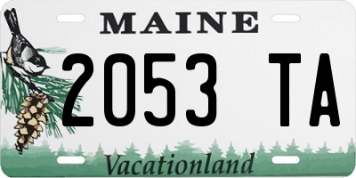 ME license plate 2053TA