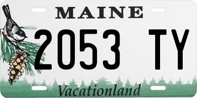 ME license plate 2053TY