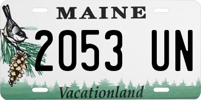 ME license plate 2053UN