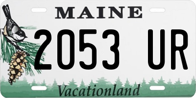 ME license plate 2053UR