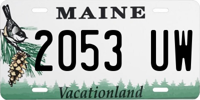 ME license plate 2053UW