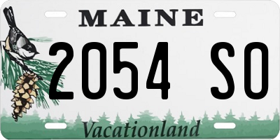 ME license plate 2054SO