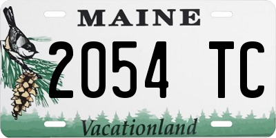 ME license plate 2054TC