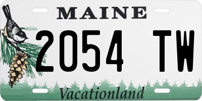 ME license plate 2054TW