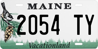 ME license plate 2054TY