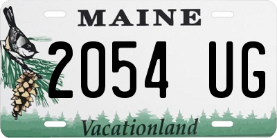 ME license plate 2054UG