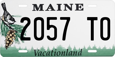 ME license plate 2057TO