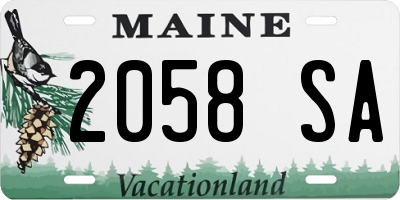 ME license plate 2058SA