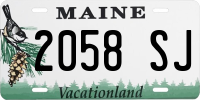 ME license plate 2058SJ