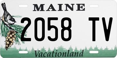 ME license plate 2058TV
