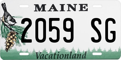 ME license plate 2059SG