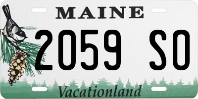ME license plate 2059SO