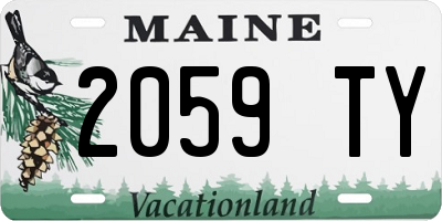 ME license plate 2059TY