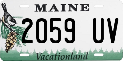 ME license plate 2059UV