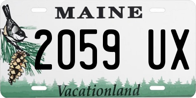 ME license plate 2059UX