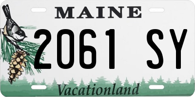 ME license plate 2061SY