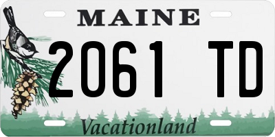 ME license plate 2061TD