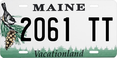 ME license plate 2061TT