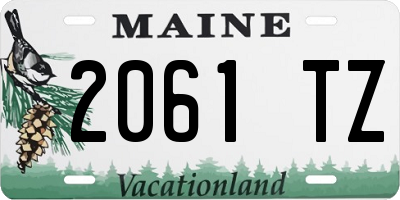 ME license plate 2061TZ