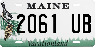 ME license plate 2061UB