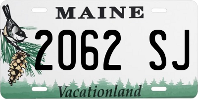 ME license plate 2062SJ