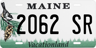 ME license plate 2062SR