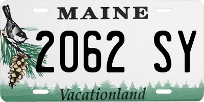 ME license plate 2062SY