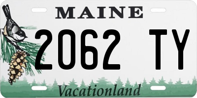 ME license plate 2062TY