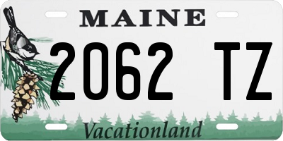 ME license plate 2062TZ