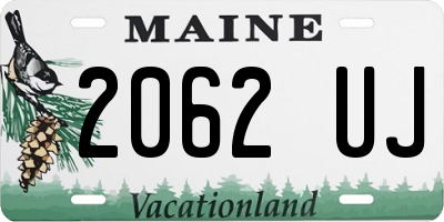 ME license plate 2062UJ