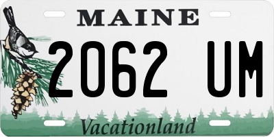 ME license plate 2062UM