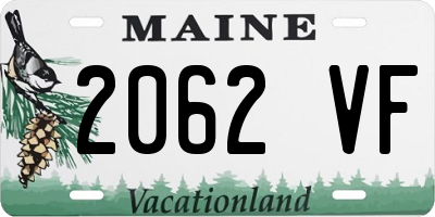 ME license plate 2062VF
