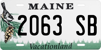 ME license plate 2063SB
