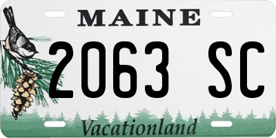 ME license plate 2063SC
