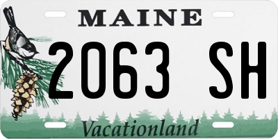 ME license plate 2063SH