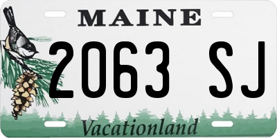 ME license plate 2063SJ