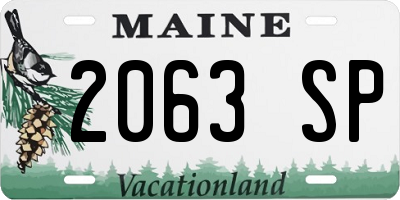 ME license plate 2063SP