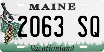 ME license plate 2063SQ