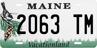 ME license plate 2063TM