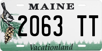 ME license plate 2063TT