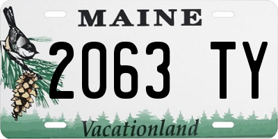 ME license plate 2063TY