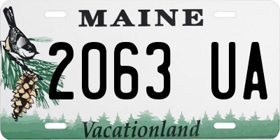 ME license plate 2063UA