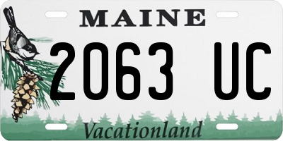ME license plate 2063UC
