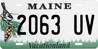 ME license plate 2063UV