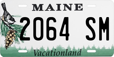 ME license plate 2064SM