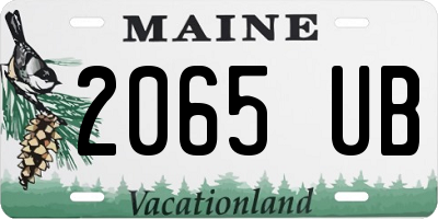 ME license plate 2065UB