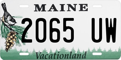 ME license plate 2065UW