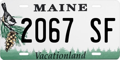 ME license plate 2067SF