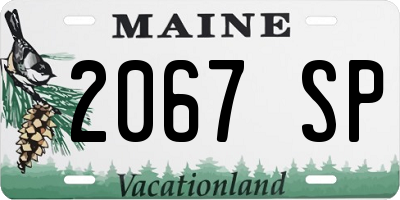 ME license plate 2067SP